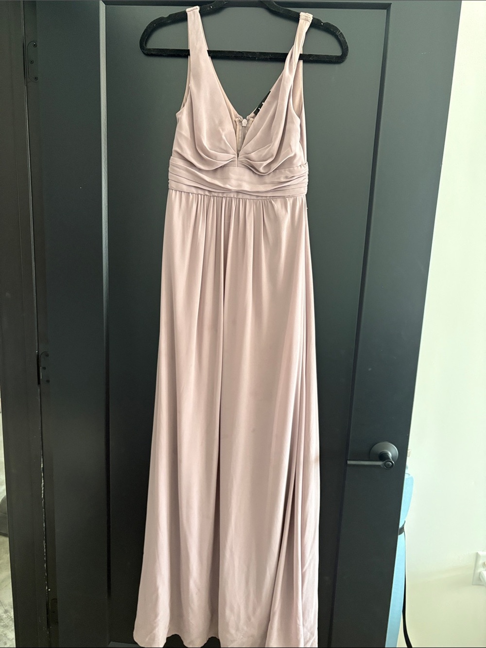 Lulu's Dusty Blush Maxi Dress with Draped Bodice